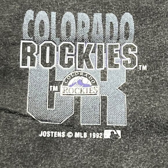 Vintage 1992 Colorado Rockies Grey Short Sleeve Henley Men's Size Large - Picture 3 of 8